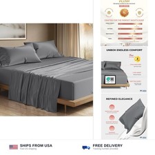 THREAD SPREAD 100 Egyptian Cotton King Size Sheets Set - Luxury 1200 Series ...