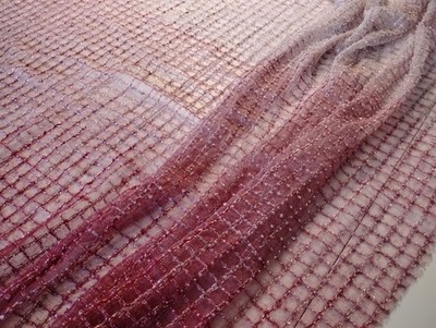 Sequins Beaded Lace Fabric Tulle Embroidery Dress Sewing Material Pink Ombre