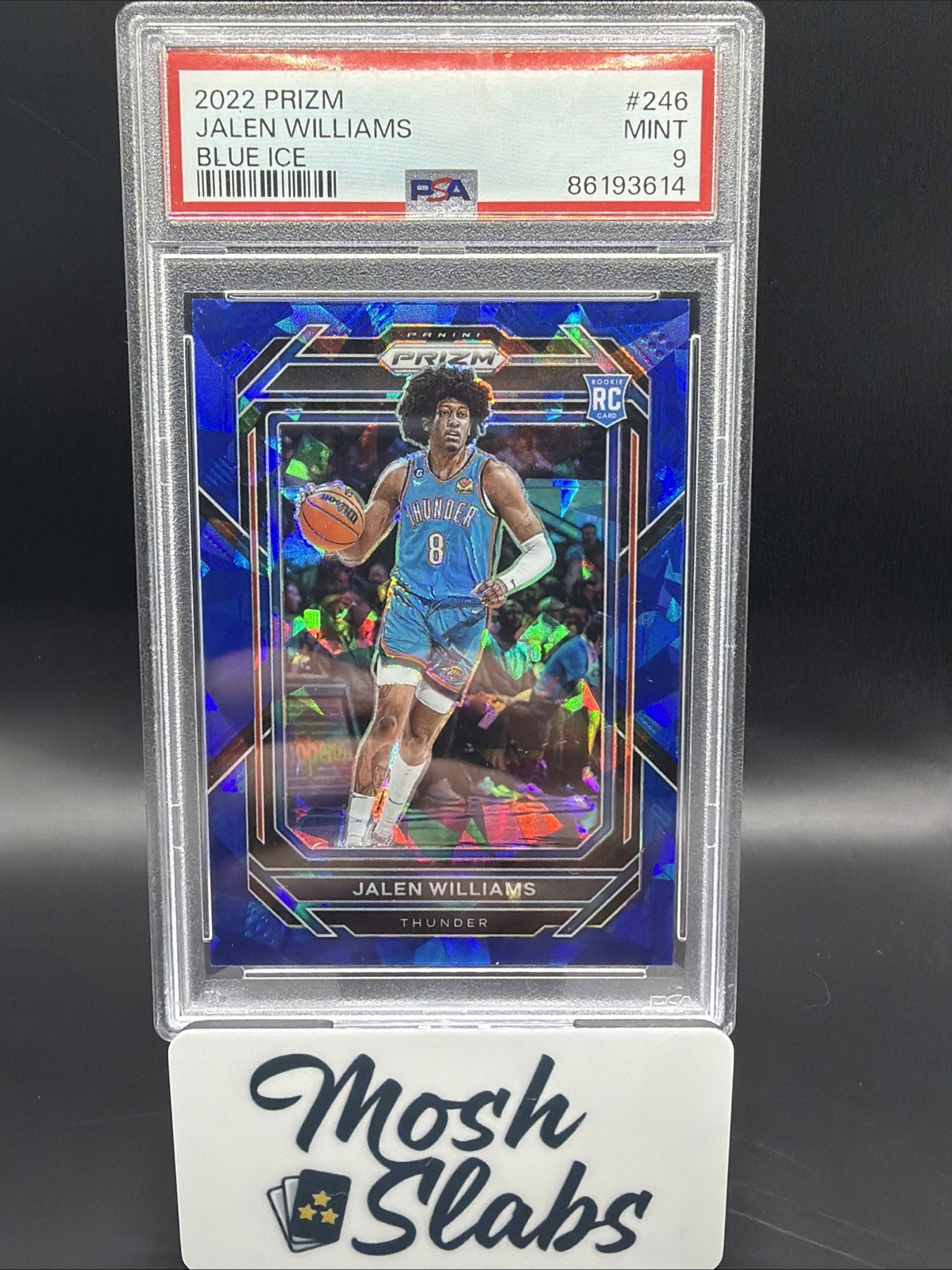 JALEN WILLIAMS PSA 9 2022-23 PANINI PRIZM #246 ROOKIE BLUE ICE RC 057/125