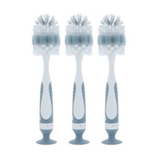 3x Nuby Baby Bottle & Teat Brush Cleaning Tool Two In One Design Assorted