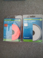 Monarch 1136 2-Line Pricing Labels -Fluorescent Red and White 2 pack bundle