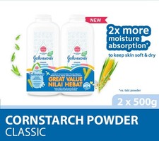 Johnson's Baby Powder 2x500g  Classic Talc   Twin Pack