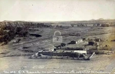 near Marmarth ND North Dakota old OX Ranch L.A. Huffman RPPC Photo Postcard COPY