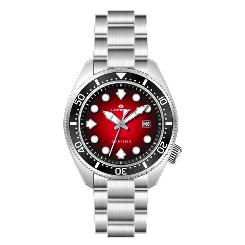Lorenz Scuba – Orologio Uomo Acciaio Rosso con Datario (26169II)
