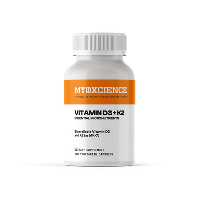 Myoxcience - Vitamin D3 + K2 Essential Micronutrients, 180 Capsules, Exp. 12/27