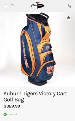 Team Golf Auburn Tigers Victory Cart Bag Navy Orange 10-Way Divider Nylon