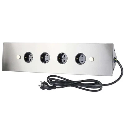ELBE INNO Steckdosenleiste Eckleiste Steckdosenelement Edelstahl 4er 16A 250W
