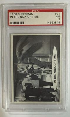 1966 Topps Superman Card #31 In The Nick Of Time PSA 7