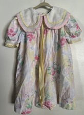 Pic Up Stix Vintage Girls size 6 Floral Spring Easter Dress Made in USA 80s