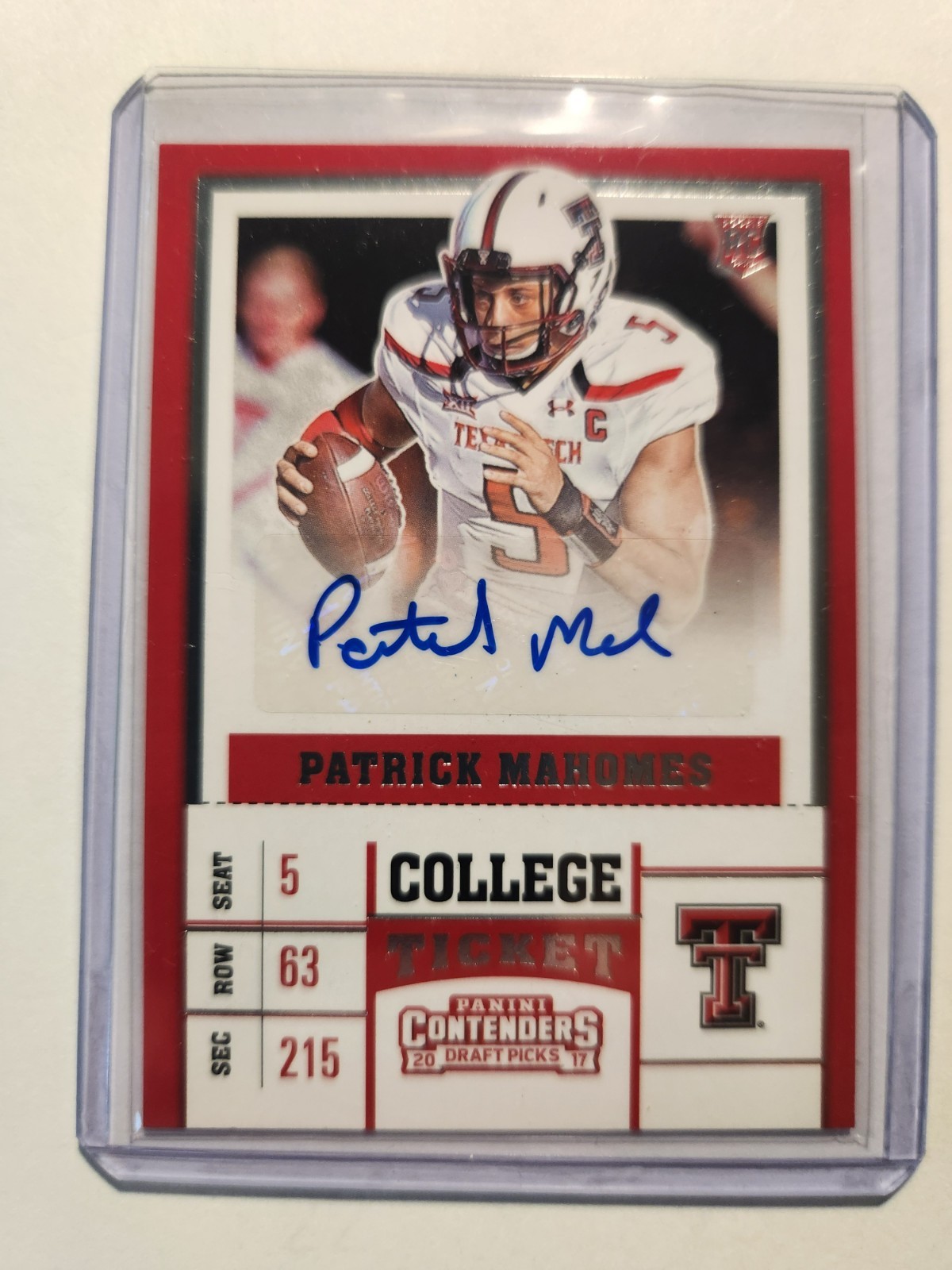 Patrick Mahomes auto 2017 Contenders Draft Picks Patrick Mahomes II #298 (AU,