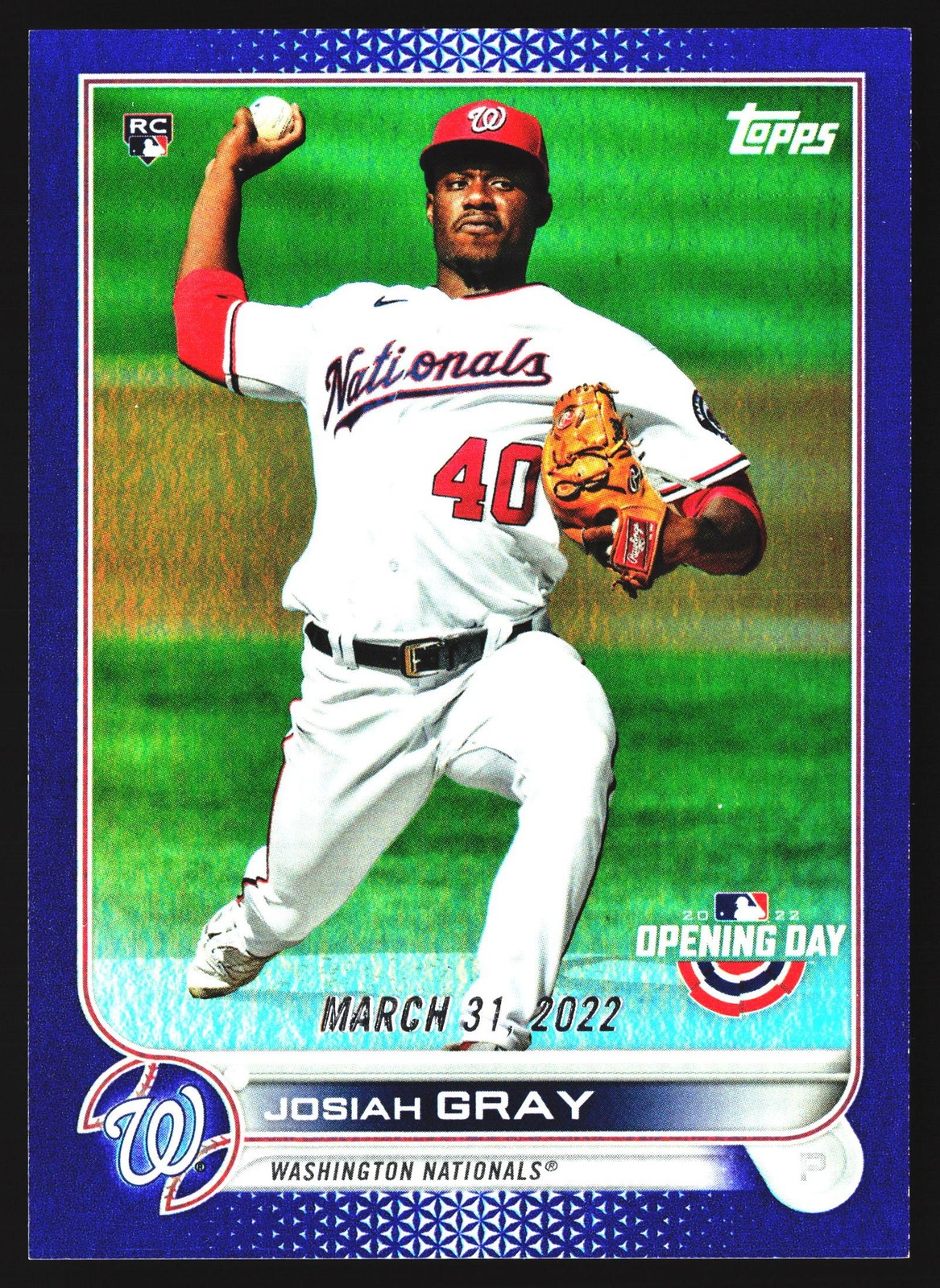 Josiah Gray 2022 Topps Chrome Sapphire Edition RC Washington Nationals #43