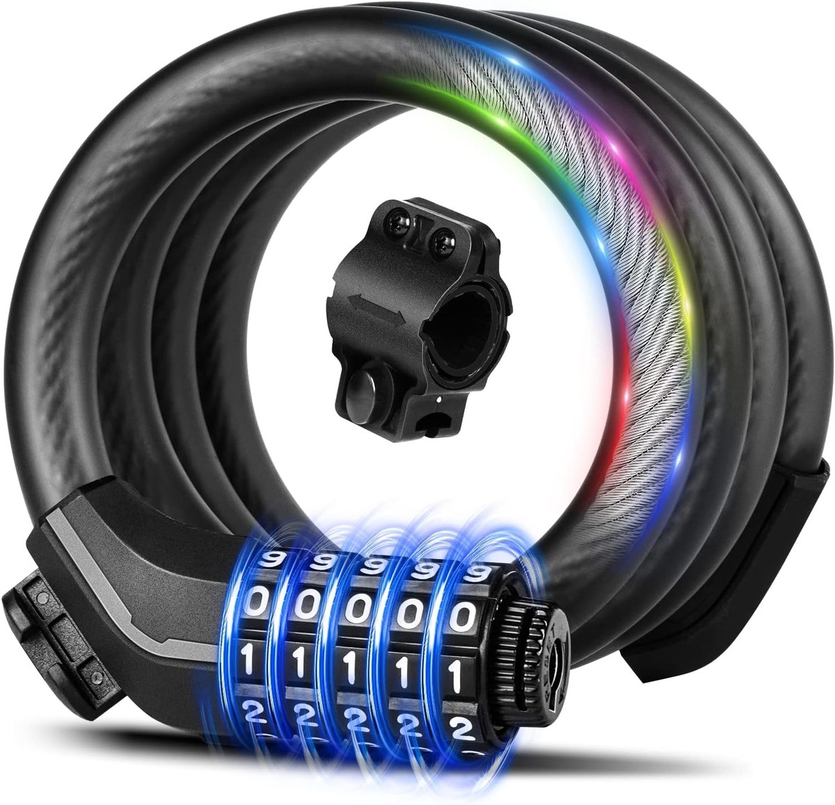 KEYSTP Bike Lock Cable, Up to 15mm Thicker Steel Cable, High