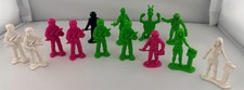 Vintage Marx Toys Space Alien Astronaut Figures Lot Green Pink White 1960s Sci-F