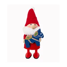Nordic Christmas Tree Gnome Ornament with Blue Dala Horse Scandinavian Holiday