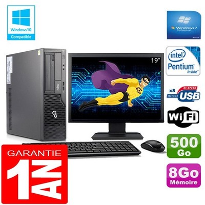 PC Fujitsu Esprimo E500 E85+ SFF G640 RAM 8Go Scheibe 500Go Wifi W7 Ecran 19 ''
