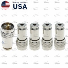 5X UHF Clamp PL259 Male Plug for LMR195 RG58 RG400 RG142 Cable RF Coax Connector