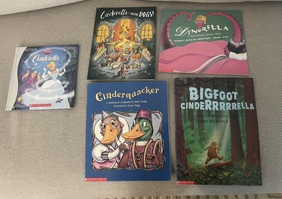Lot of 5 Cinderella and various versions , 1 pbk & 4 hbks, VG