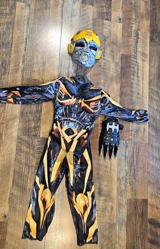 Transformer Bumblebee Jumpsuit  talking Mask with Claw hand Halloween 3t-4t boys