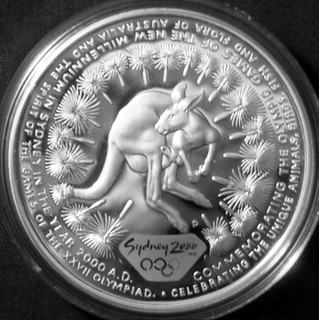 Australia 5$ Plata Prueba 2000 Sydney Juegos Olímpicos Canguro 999Ag 1 02oz ASW