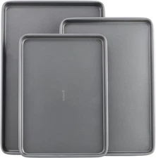 GoodCook Nonstick Carbon Steel Baking Sheet Set, 3 Pack – Small, Medium, Large