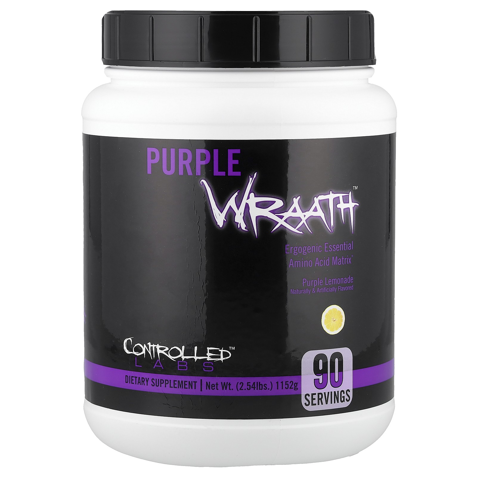 Controlled Labs Purple Wraath Purple Lemonade 2 44 фунта 1108 г без кофеина и