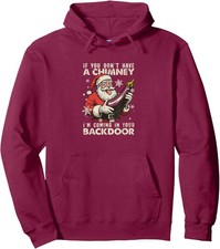 Retro Chimney Funny Christmas Santa Humor Unisex Hooded Sweatshirt