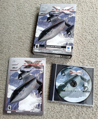 X-PLANE 8 flight simulator video game Big Box Mac OS X DVD-ROM CIB 2004
