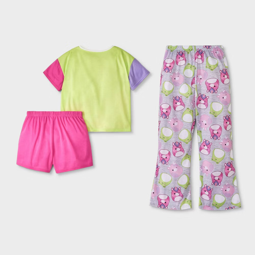 Jazzwares Girls' Squishmallows 3pc Pajama Sleepwear Set - Pink - Size S Small - Picture 2 of 4
