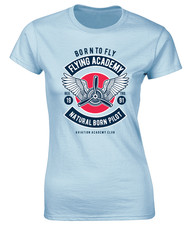 FLYING ACADEMY CLUB LADIES T SHIRT AVIATION CLOTHING AEROPLANE PLANE PILOT TOP