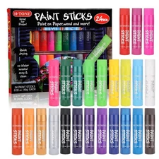 H-TONE 24 Colors Tempera Paint Sticks Washable Twistable Crayons  Art New