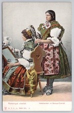 Hungary Baranya Romonya Folk Costume Women Traditional Dress Postcard c1900
