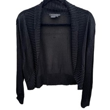 Parallel Metallic Shimmer Open Front Crop Party Shrug Bolero Cardigan Sweater XL