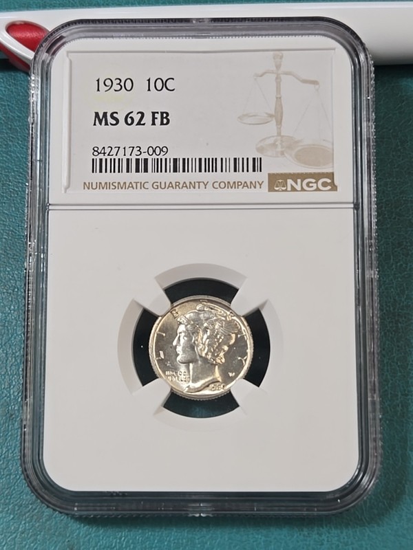 1930 United States Mercury Dime 10 Cent 10C NGC MS62 MS 62 FB FULL BAND NICE
