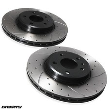 FRONT DRILLED GROOVED 314MM BRAKE DISCS FOR AUDI A4 QUATTRO B8 B9 & A5 8T 8F 07+