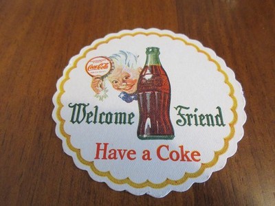 Vintage Coca-Cola Coaster 1950s Sprite Boy Motif Coaster USA