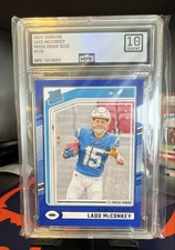 2024 Donruss - Rated Rookie Ladd McConkey #328 Blue Press Proof (RC) GEM 10