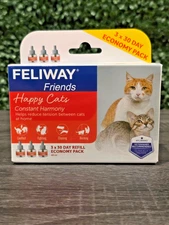 (3 PACK) FELIWAY Multicat Happy Cats Calming Pheromone Refill - 90 Days EXP 2027
