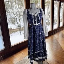 1970 Prairie Dress Gunne Sax by Jessica San Francisco Size 7 Corset Cottagecore