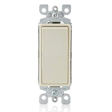 Leviton 15 Amp, 120/277 Volt, Decora Rocker Single-Pole AC Quiet Switch, Resi...