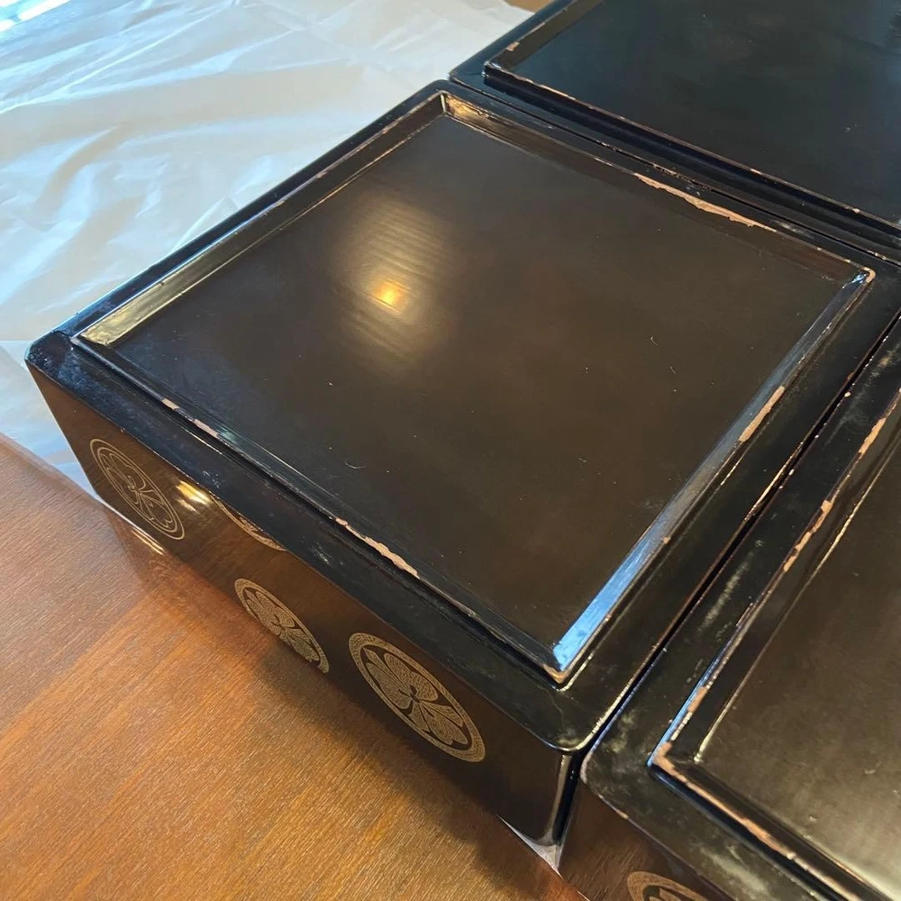 Jubako Bento Box Japanese Wajima lacquer fourtiered box eightsun with fixed cres