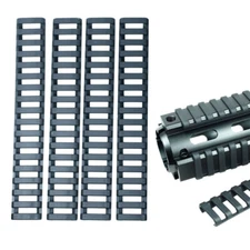 4 Heat Resistant Low Profile Rail Cover Fits Weaver Picatinny Rails - Black