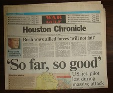 THE HOUSTON CHRONICLE~1/17/91~DESERT STORM~BUSH VOWS ALLIED FORCES WILL NOT FAIL