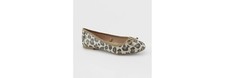 NWT Girls' Berta Ballet Flats Cat  Jack Beige Animal Print