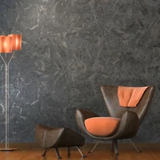 Contemporary Brown bronze gold metallic wallpaper textured faux concrete plaster