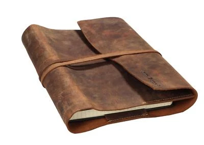 Greenburry Vintage Leder-Umschlag A5 braun Notizblock 23x17x2cm Geschenk Deko