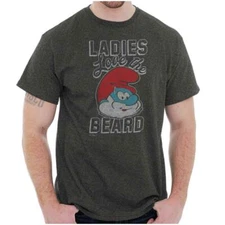 Papa Smurf Ladies Love the Beard Bearded Guy Mens Casual Crewneck T Shirts Tees