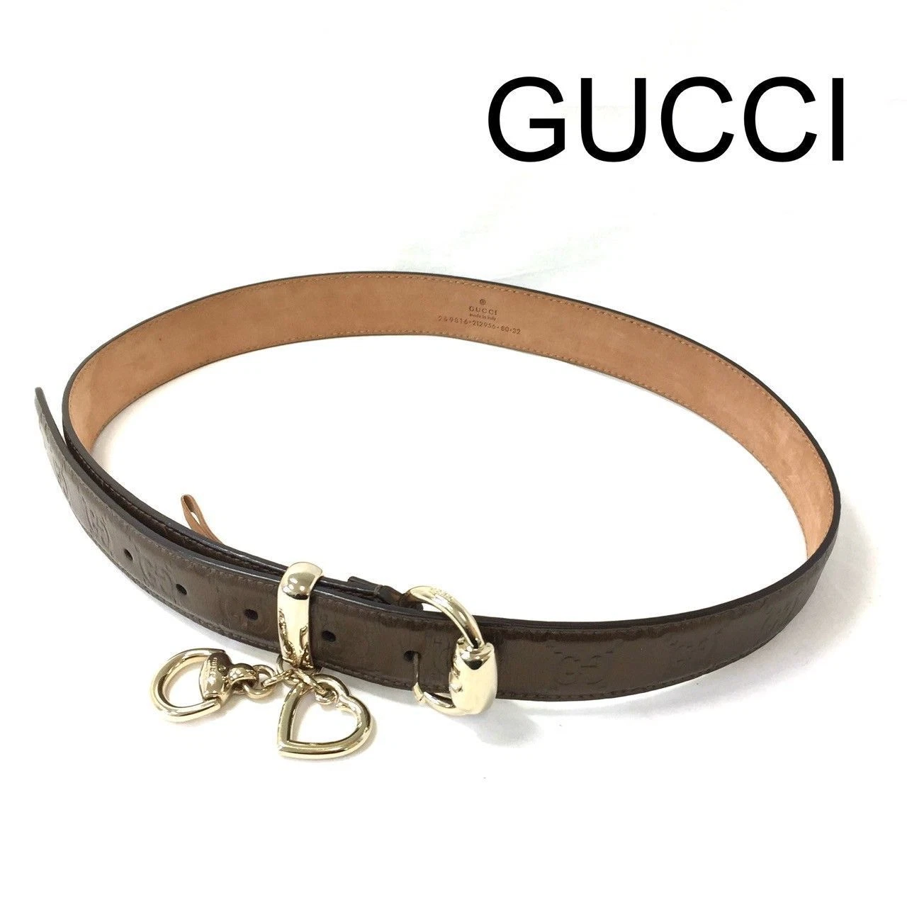 Ceinture à breloques marron GUCCI   Accessoire unisexe homme/femme   Inutilisée avec petite éraflure