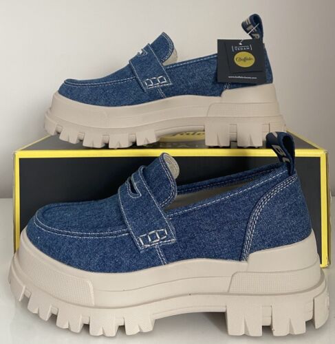 Zapatos Mocasines Buffalo Aspha Algodón Orgánico Denim Azul Talla 4,5,6,5,7 Reino Unido Vegano - Imagen 4 de 17