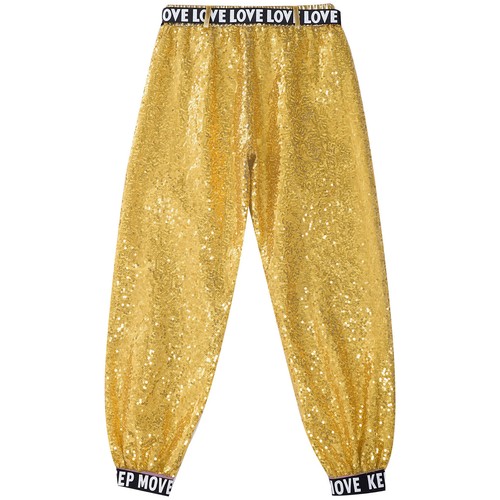 Kids Girls Trousers Hip Hop Leggings Elastic Waist Pants Birthday Dancewear - Picture 13 of 68