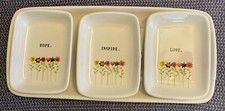 Rae Dunn Artesian Collection By Magenta Dip Tray Love, Inspire, Hope W/ Flowers